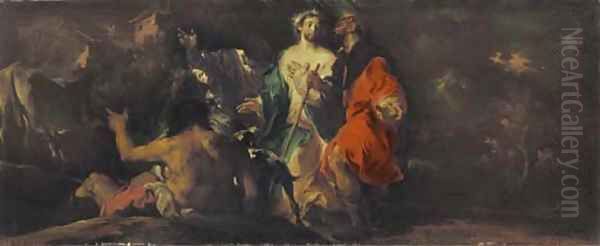 The Road to Emmaus Oil Painting by Giuseppe Bazzani