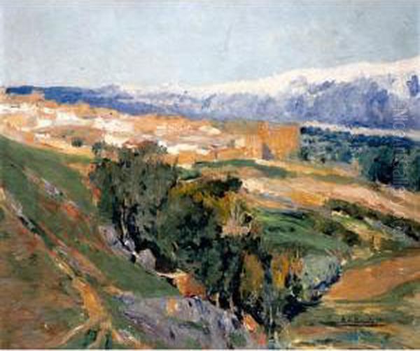 La Sierra De Guadarrama (the Guadarrama Mountains) Oil Painting by Aureliano de Beruete y Moret