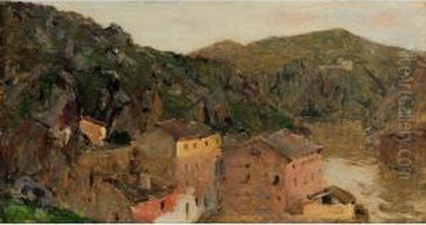 Vista Del Tajo (a View Of The Tajo River) Oil Painting by Aureliano de Beruete y Moret