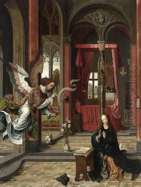 Annunciation Oil Painting by Jan de Beer