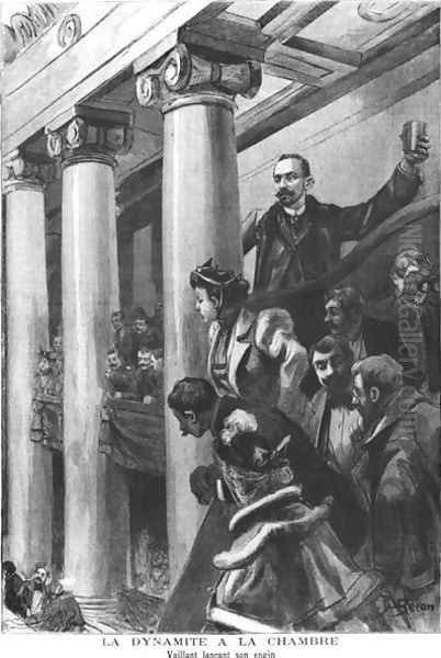 Dynamite Explodes in the Chamber of Deputies in Paris, December 1893 Oil Painting by Jose Belon