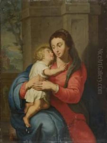 La Vierge A L'enfant Oil Painting by Balthasar Beschey