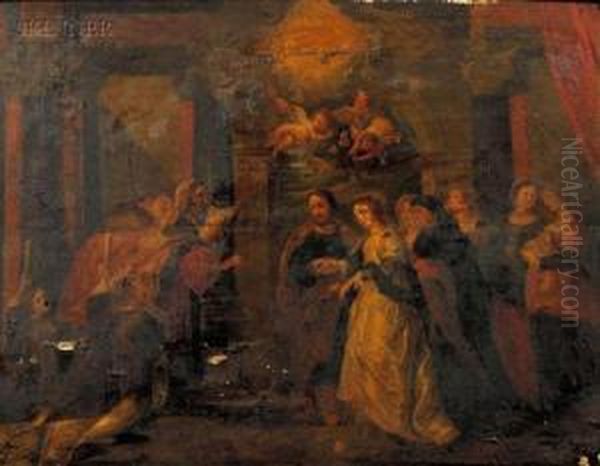 Marriage Of The Virgin Oil Painting by Balthasar Beschey