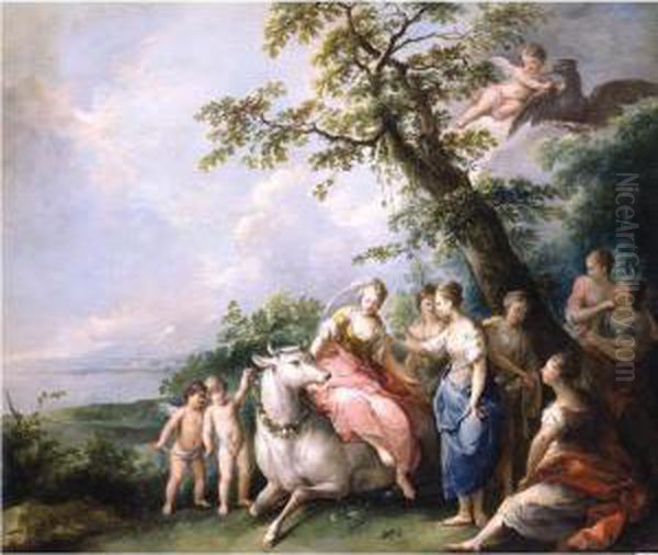 The Rape Of Europa Oil Painting by Balthasar Beschey