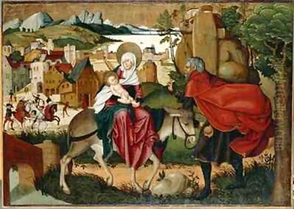 The Flight into Egypt Oil Painting by Jorg the Elder Breu