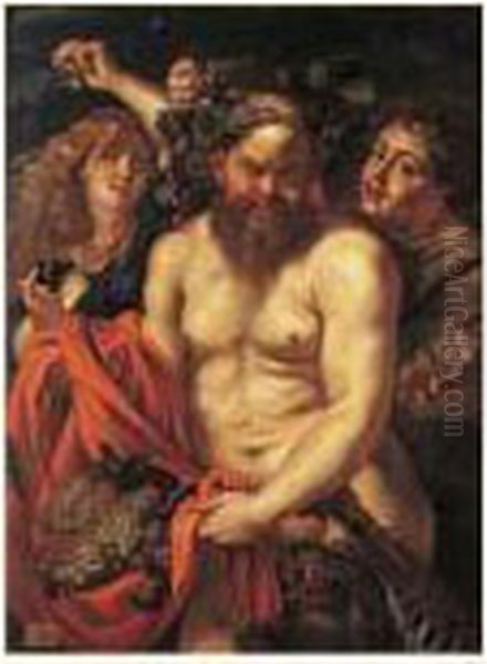 Bacchus Oil Painting by Balthasar Beschey