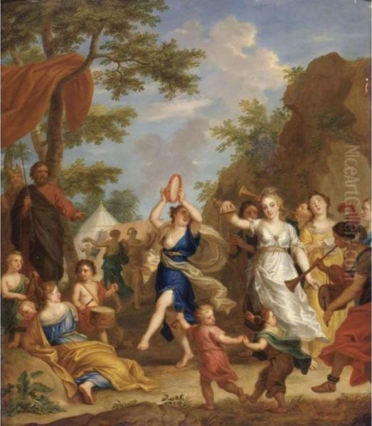 Miriam And The Women Of Israel Celebrating After Crossing The Red Sea Oil Painting by Balthasar Beschey