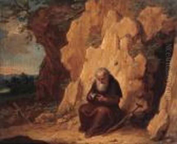 A Hermit By A Grotto Oil Painting by Balthasar Beschey