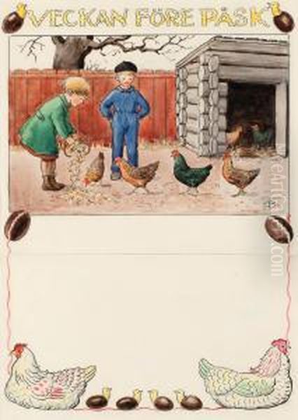 Paskaggen Oil Painting by Elsa Beskow