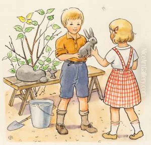 Hans Oil Painting by Elsa Beskow