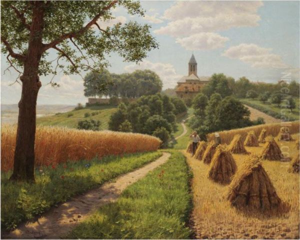 The Harvest Oil Painting by Boris Vasilievich Bessonov