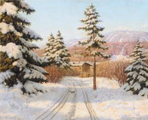 Winter Sun Oil Painting by Boris Vasilievich Bessonov