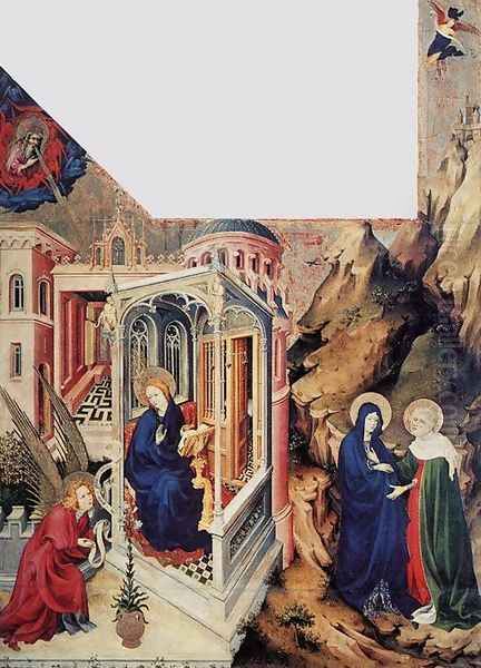 The Annunciation and the Visitation 1393-99 Oil Painting by Melchior Broederlam