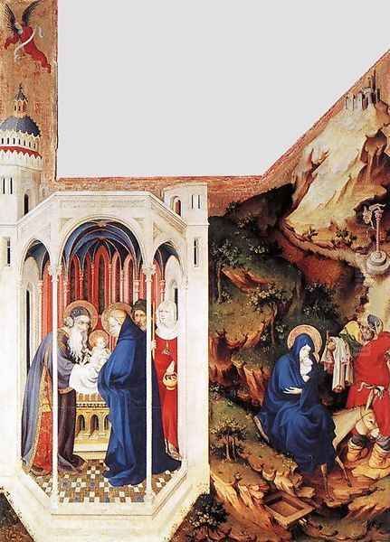 Presentation in the Temple and Flight to Egypt 1393-99 Oil Painting by Melchior Broederlam