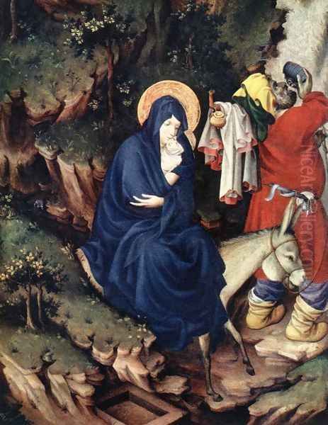 The Flight into Egypt (detail 4) Oil Painting by Melchior Broederlam