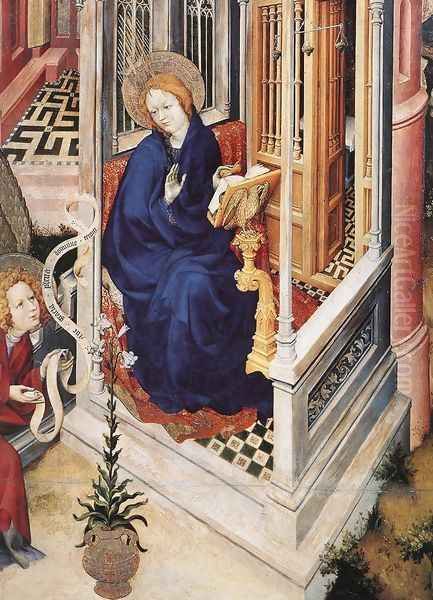 The Annunciation (detail 1) 1393-99 Oil Painting by Melchior Broederlam