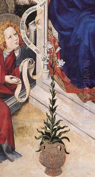 The Annunciation (detail 2) 1393-99 Oil Painting by Melchior Broederlam