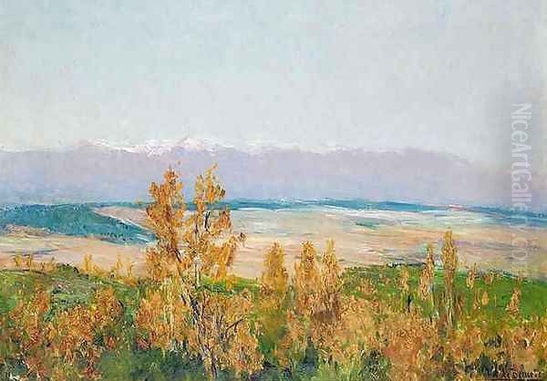 El Guadarrama en otono desde el plantio 1910 Oil Painting by Aureliano de Beruete y Moret