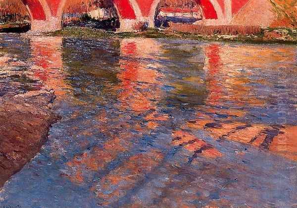 El Manzanares bajo el puente de los Franceses Oil Painting by Aureliano de Beruete y Moret