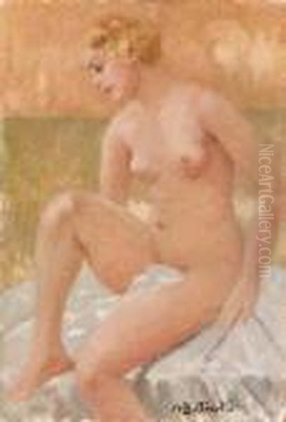 Nudo Femminile Oil Painting by Mario Giuseppe Bettinelli