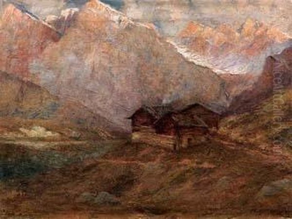 Baite In Montagna Oil Painting by Mario Giuseppe Bettinelli