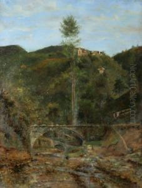 Paesaggio Ligure Oil Painting by Mario Giuseppe Bettinelli