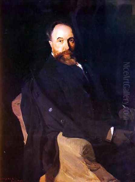 Retrato de Beruete por sorolla Oil Painting by Aureliano de Beruete y Moret