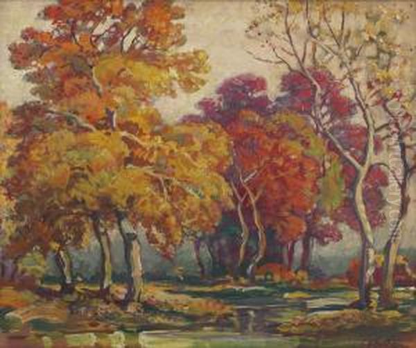 Olentangy River Oil Painting by Harold Harington Betts