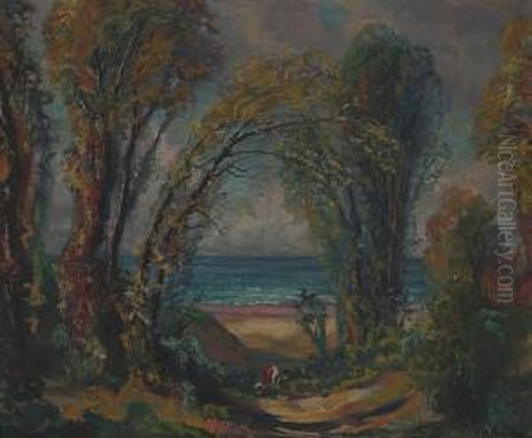 Coastal Scene Oil Painting by Harold Harington Betts