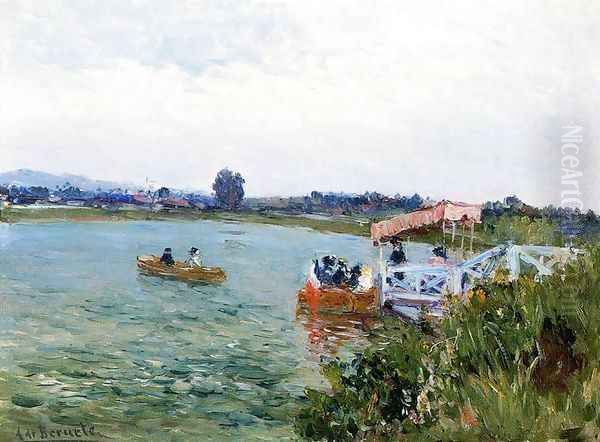 Embarcadero en Vichy Oil Painting by Aureliano de Beruete y Moret