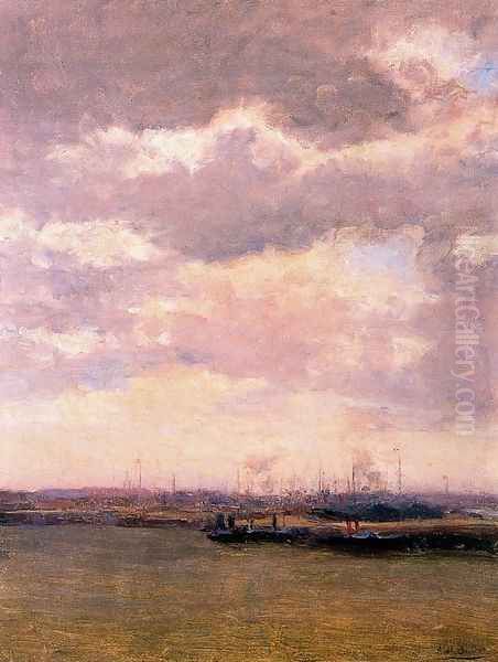 Puerto de El Havre Oil Painting by Aureliano de Beruete y Moret