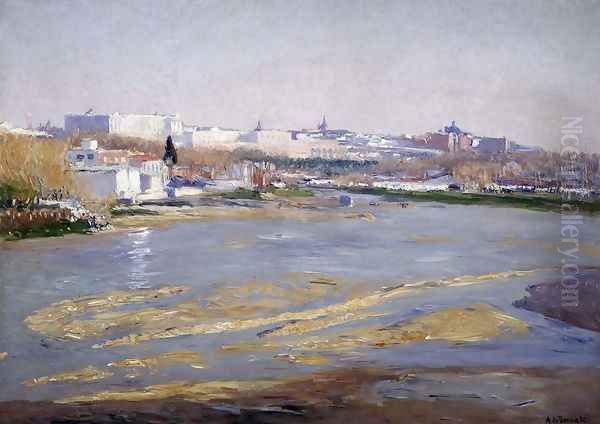 El Manzanares Oil Painting by Aureliano de Beruete y Moret