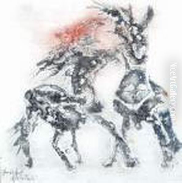 L'homme Et Le Cheval Oil Painting by Pierre-Marie Beyle