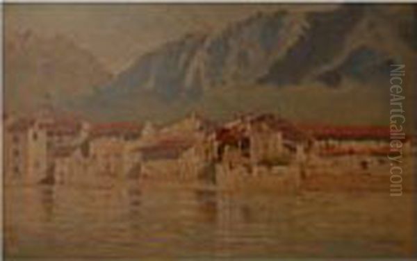 Pescarenico Sull'adda Oil Painting by Bartolomeo Bezzi