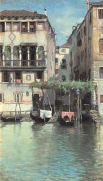 Canale Veneziano Oil Painting by Bartolomeo Bezzi