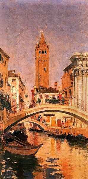 Canal de Venecia Oil Painting by Aureliano de Beruete y Moret