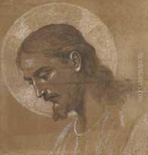 Testa Di Cristo Oil Painting by Giuseppe Bezzuoli