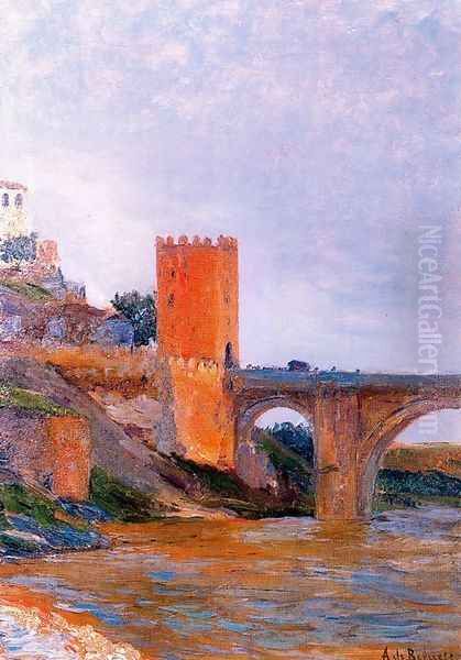 El puente de Alcántara en Toledo Oil Painting by Aureliano de Beruete y Moret