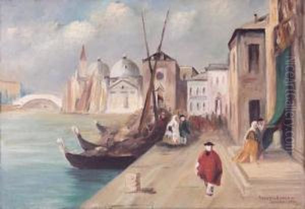 Venezia Oil Painting by Pieretto Bortoluzzi Bianco