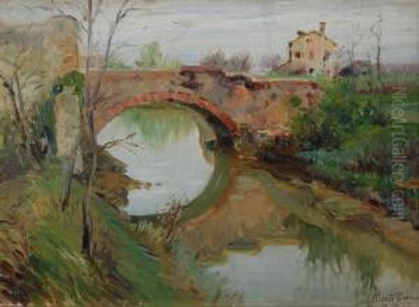 Paesaggio Oil Painting by Pieretto Bortoluzzi Bianco