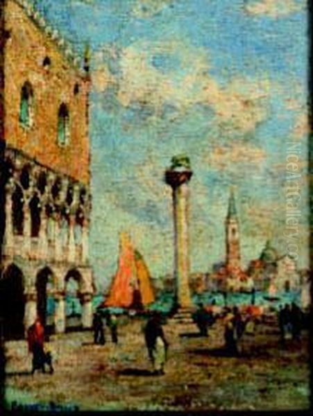 Venezia, La Piazzetta Oil Painting by Pieretto Bortoluzzi Bianco