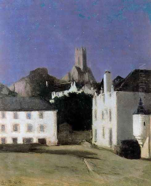 Quimperlé de noche Oil Painting by Aureliano de Beruete y Moret