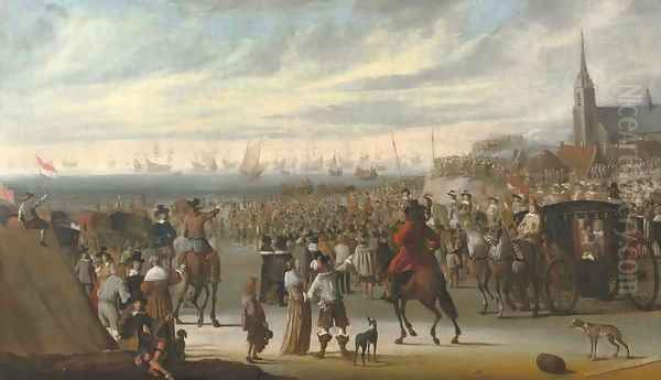 The Departure of King Charles II from Scheveningen on the 24 May 1660 Oil Painting by Cornelis Beelt