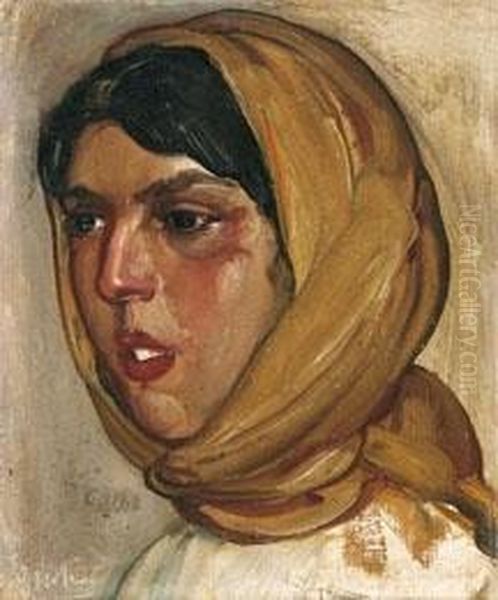 Volto Di Ragazza by Giuseppe Biasi Da Teulada