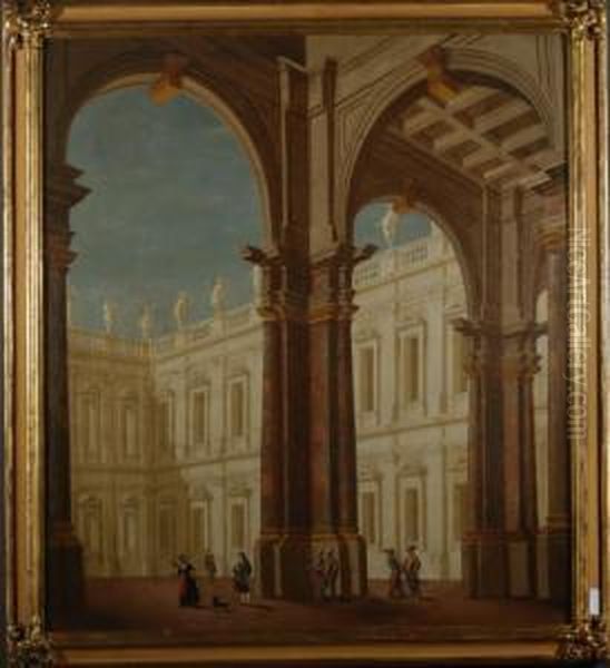 Architettura D'invenzione Oil Painting by Giuseppe Galli Bibiena