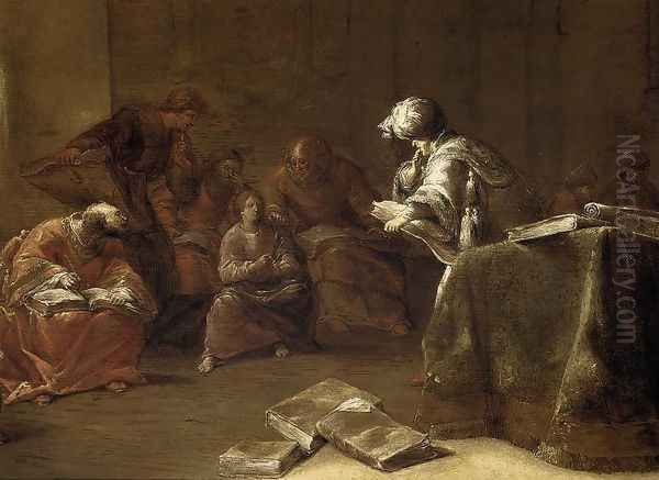 Christ among the Doctors Oil Painting by Leonaert Bramer