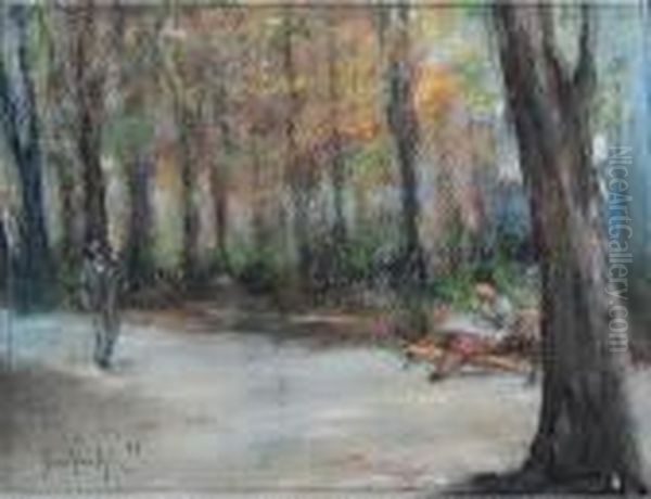 Al Parco Oil Painting by Silvio Bicchi