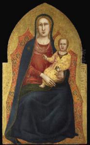 The Madonna And Child Enthroned Oil Painting by Bicci Di Lorenzo