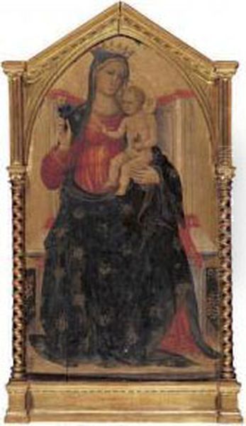 Madonna And Child Enthroned Oil Painting by Bicci Di Lorenzo