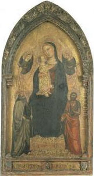 The Madonna And Child Enthroned Oil Painting by Bicci Di Lorenzo